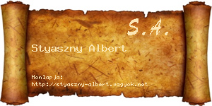 Styaszny Albert névjegykártya