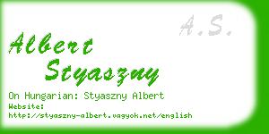 albert styaszny business card